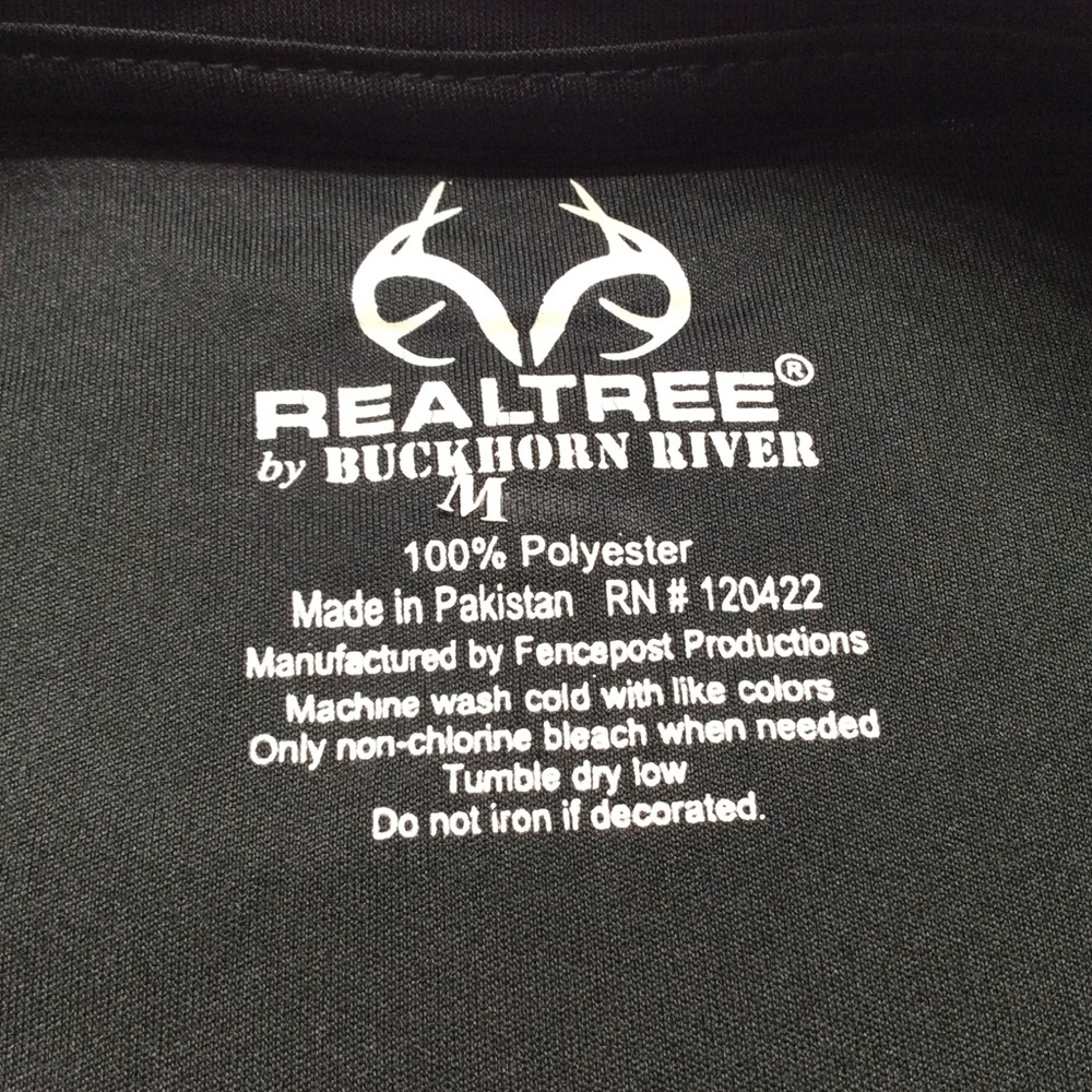 Realtree Men’s Poly T-shirt Black Size Medium NWT - Picture 6 of 9